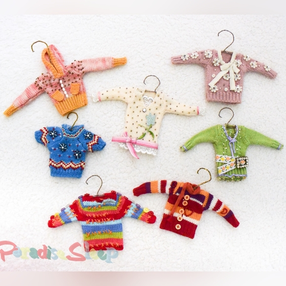 *Anthropologie* 2007 VINTAGE Christmas Holiday Hand-made Dresses Ornaments.